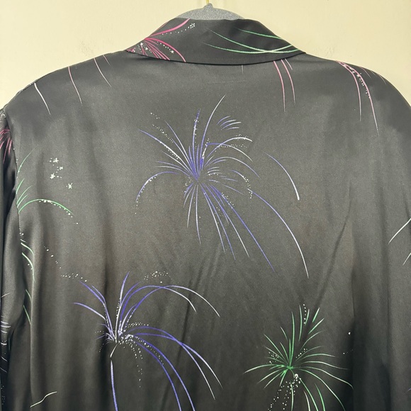 Elisabeth by Liz Claiborne Vintage 100% Silk Button Up Graphic Novelty Print 18 - Picture 9 of 9